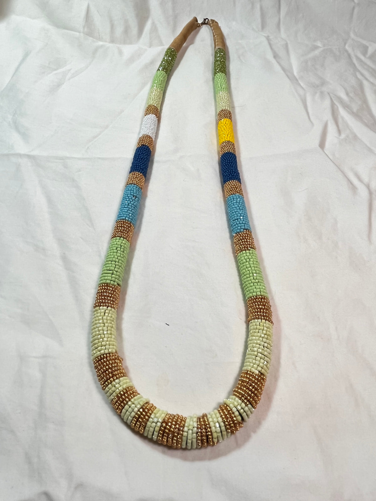 Beaded Rope Necklace, Wrapped Large rope