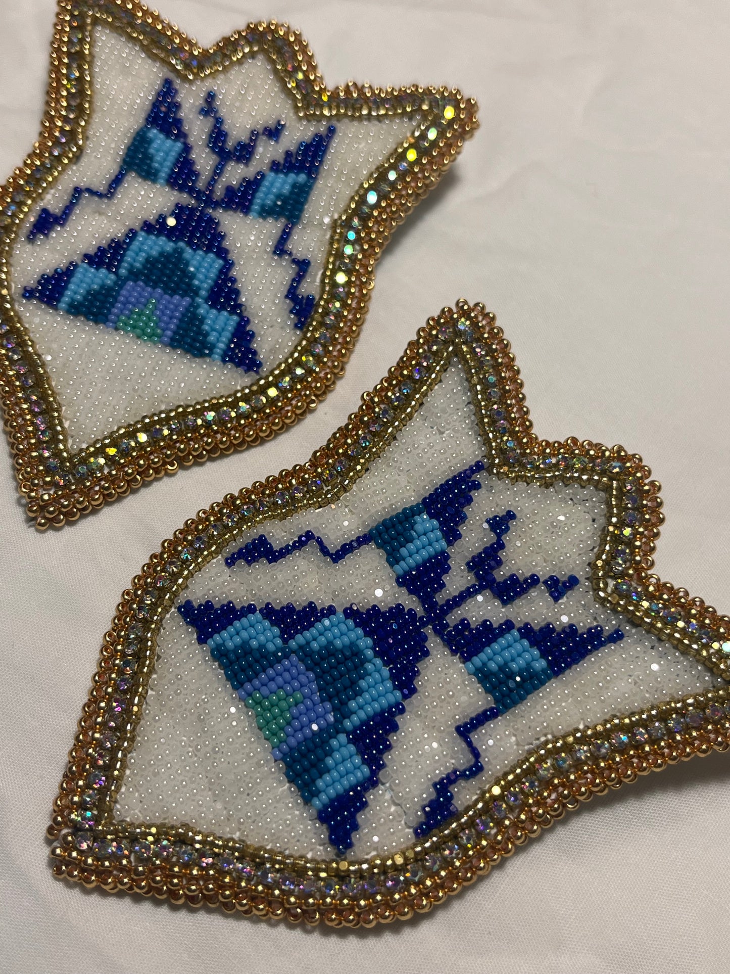 Teepee Village Collection 2024, Lakota Beadwork, Blue 04