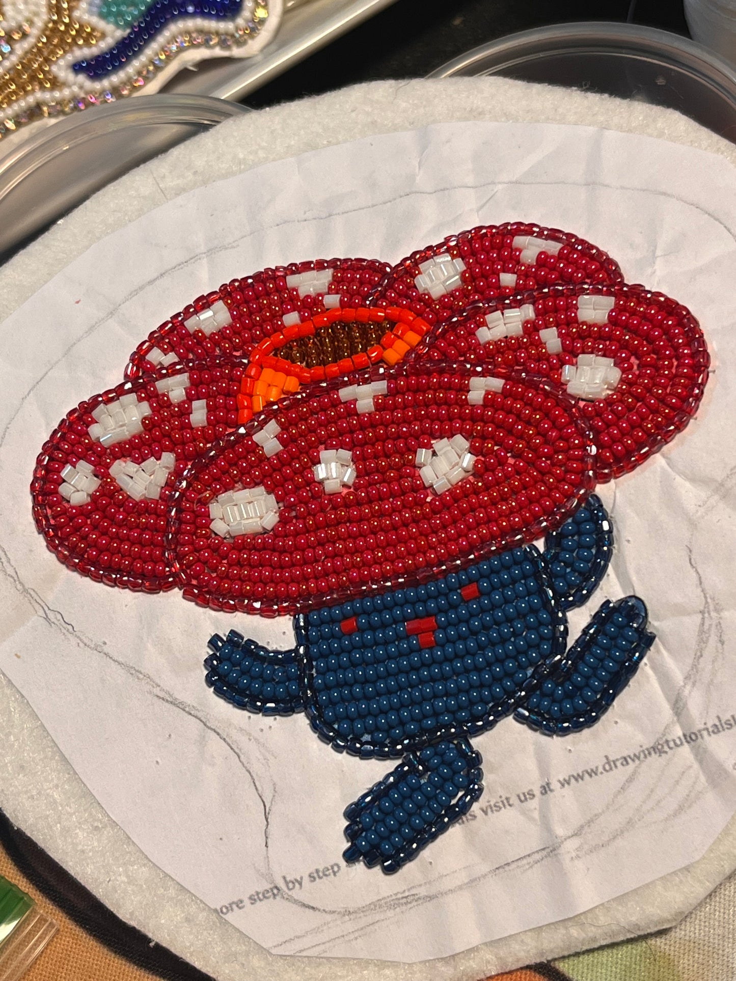 Vileplume Pokemon Beaded Necklace