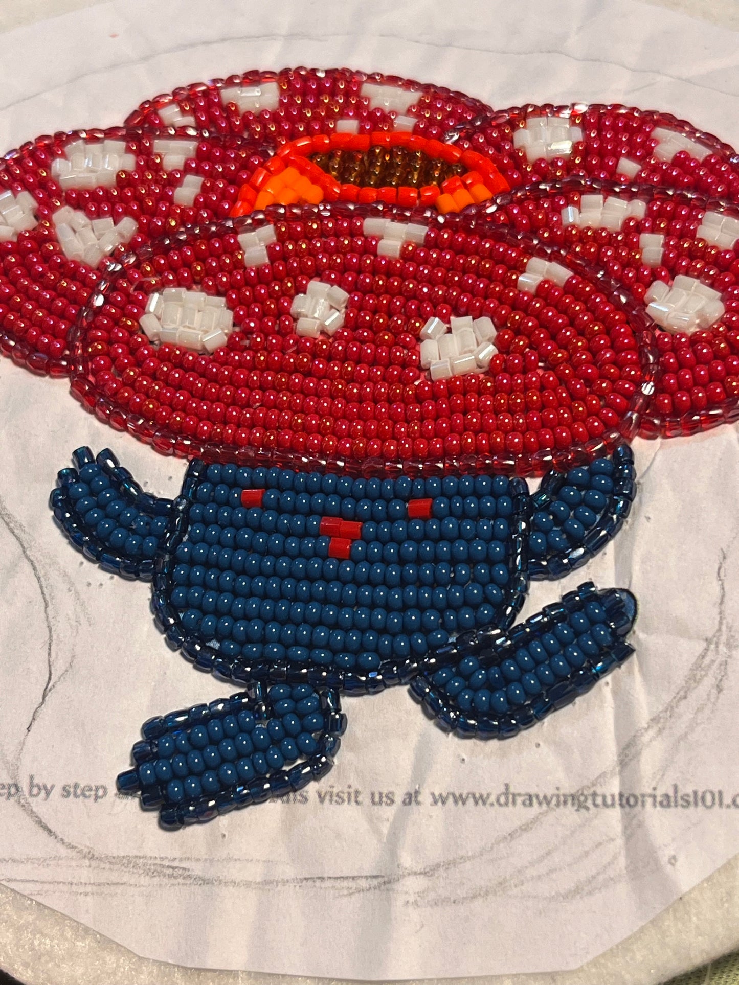Vileplume Pokemon Beaded Necklace