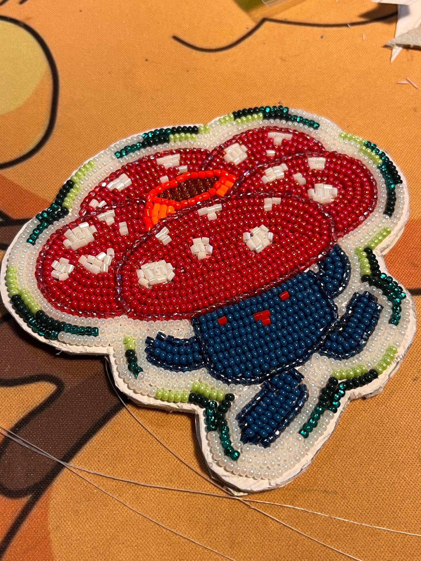 Vileplume Pokemon Beaded Necklace