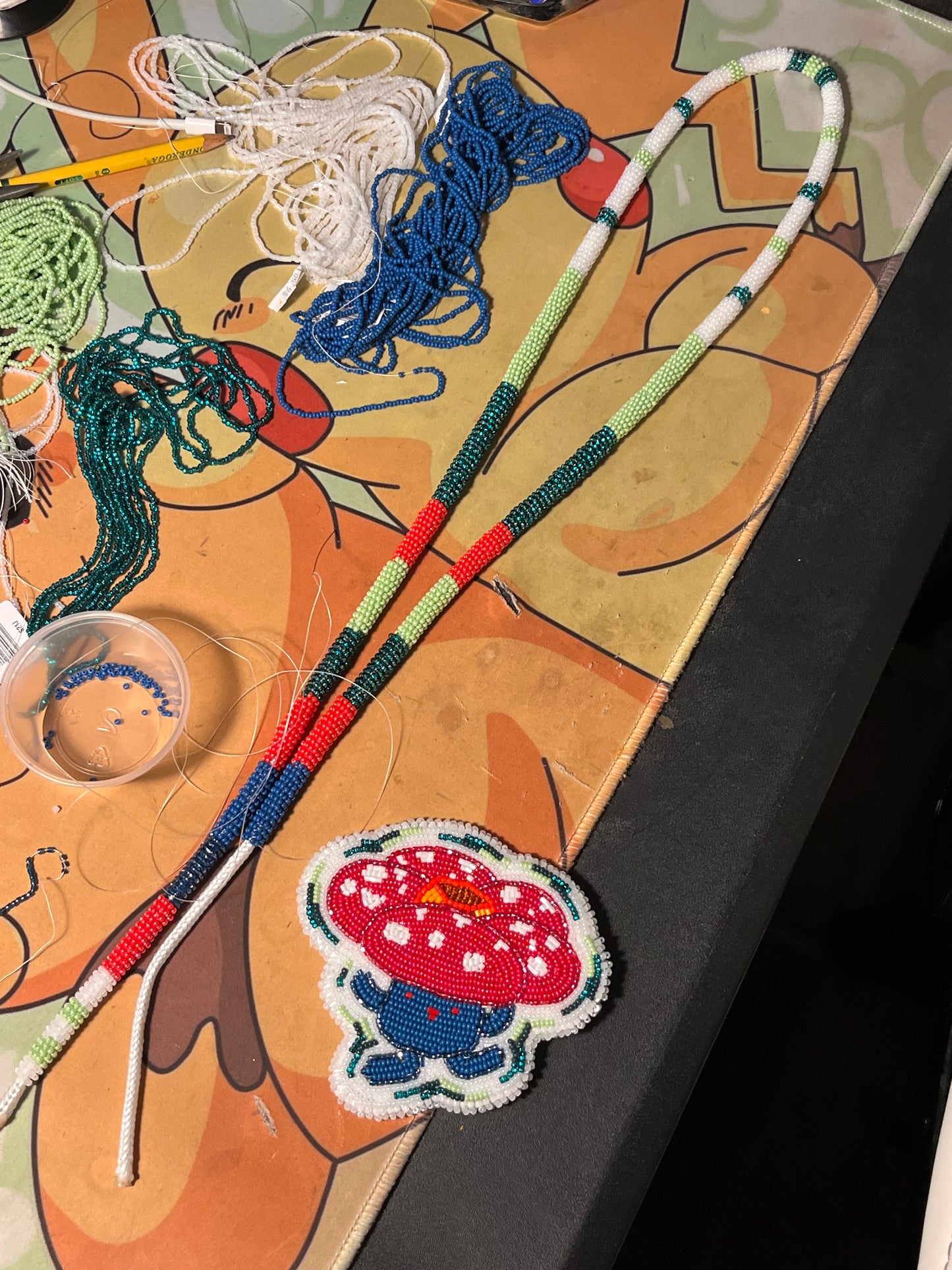 Vileplume Pokemon Beaded Necklace