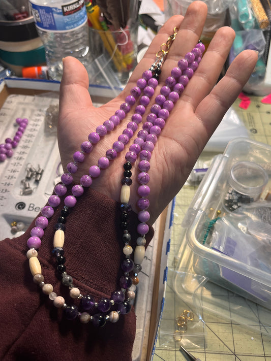 Amethyst Double Tribal Necklace 1/1