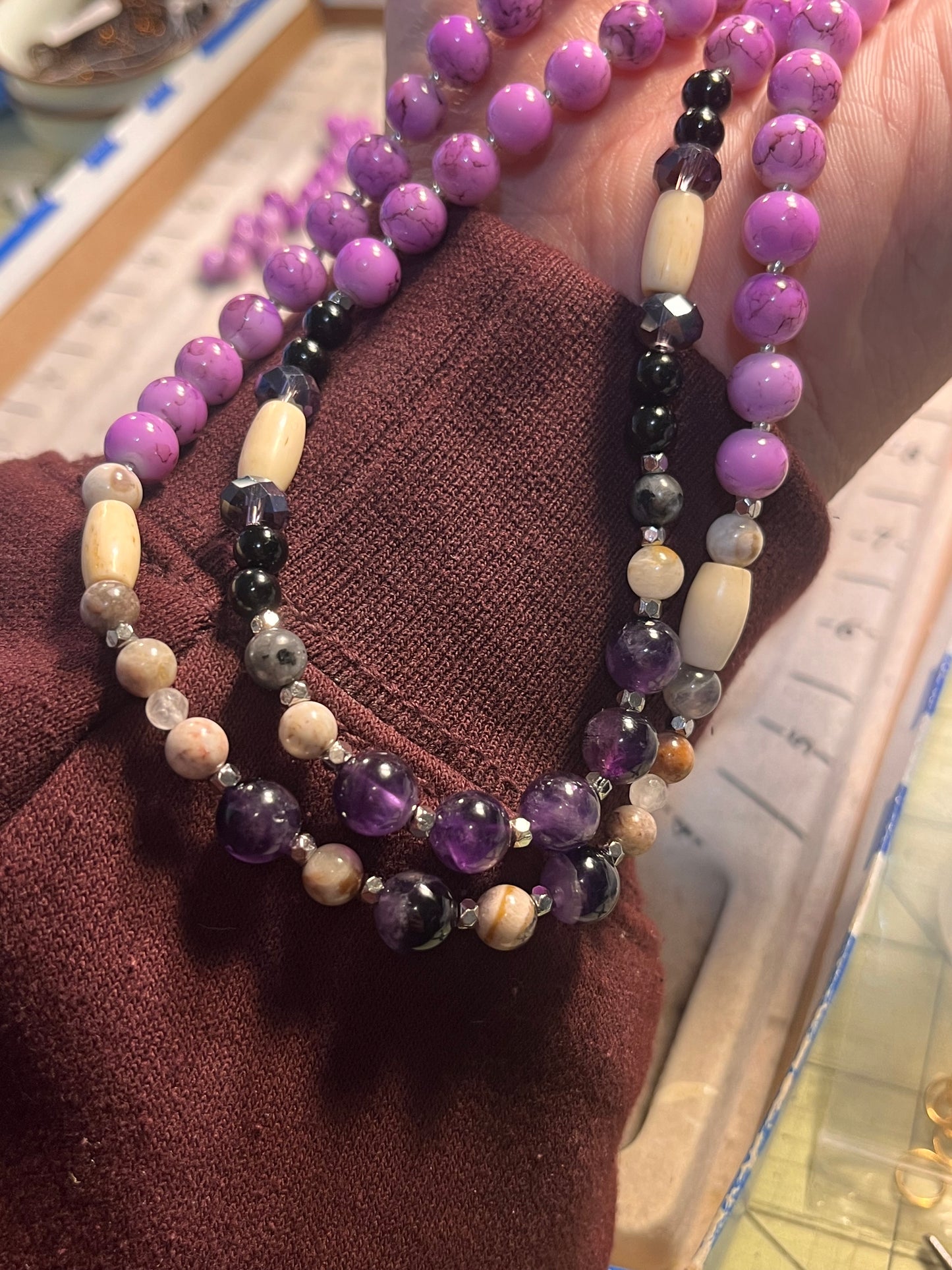 Amethyst Double Tribal Necklace 1/1