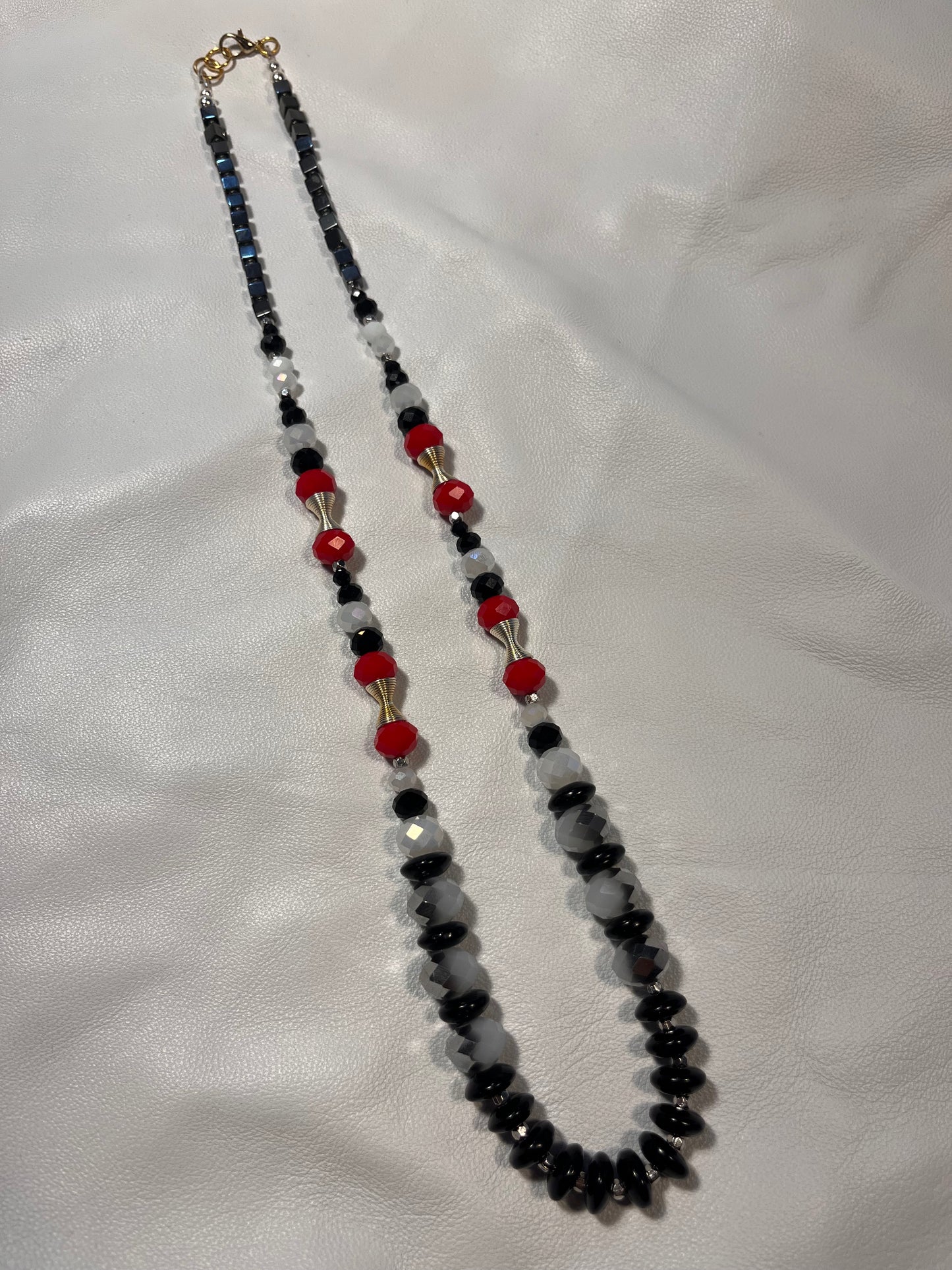 Black, Red, White Necklace 1/1