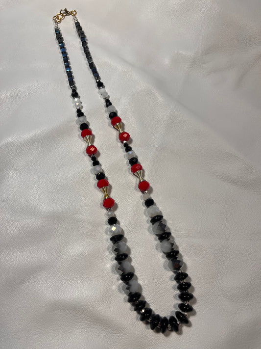 Black, Red, White Necklace 1/1