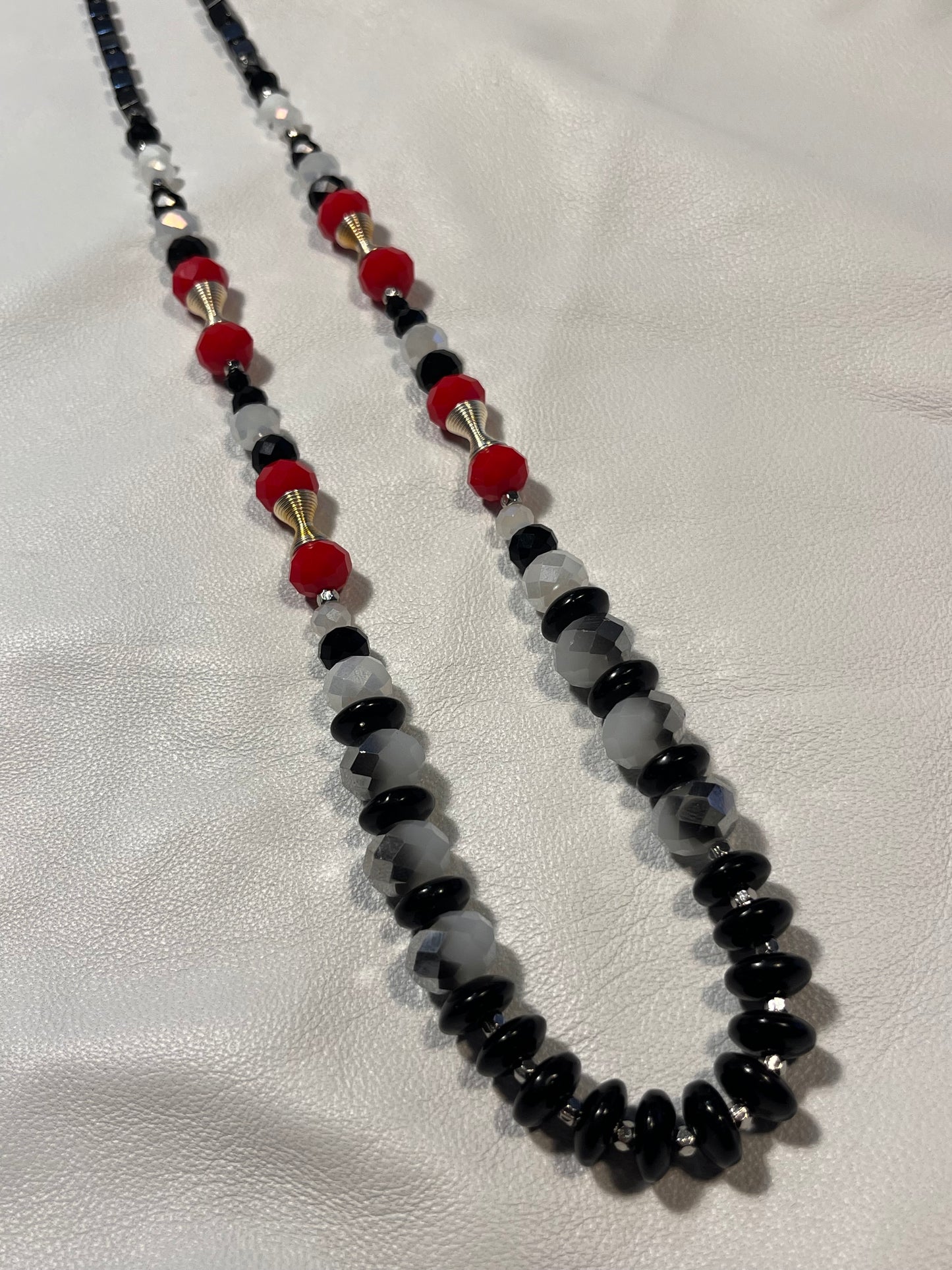 Black, Red, White Necklace 1/1