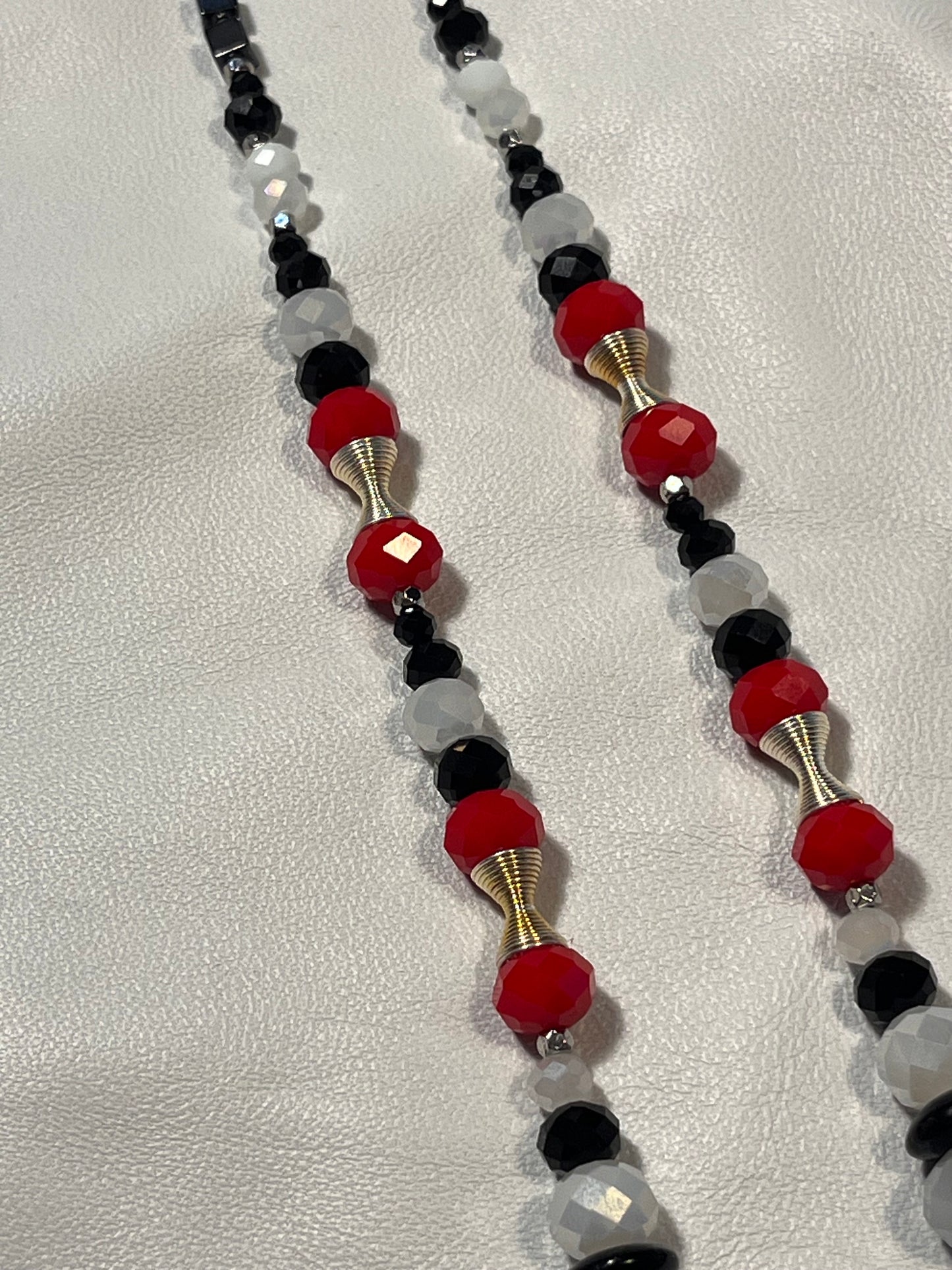 Black, Red, White Necklace 1/1
