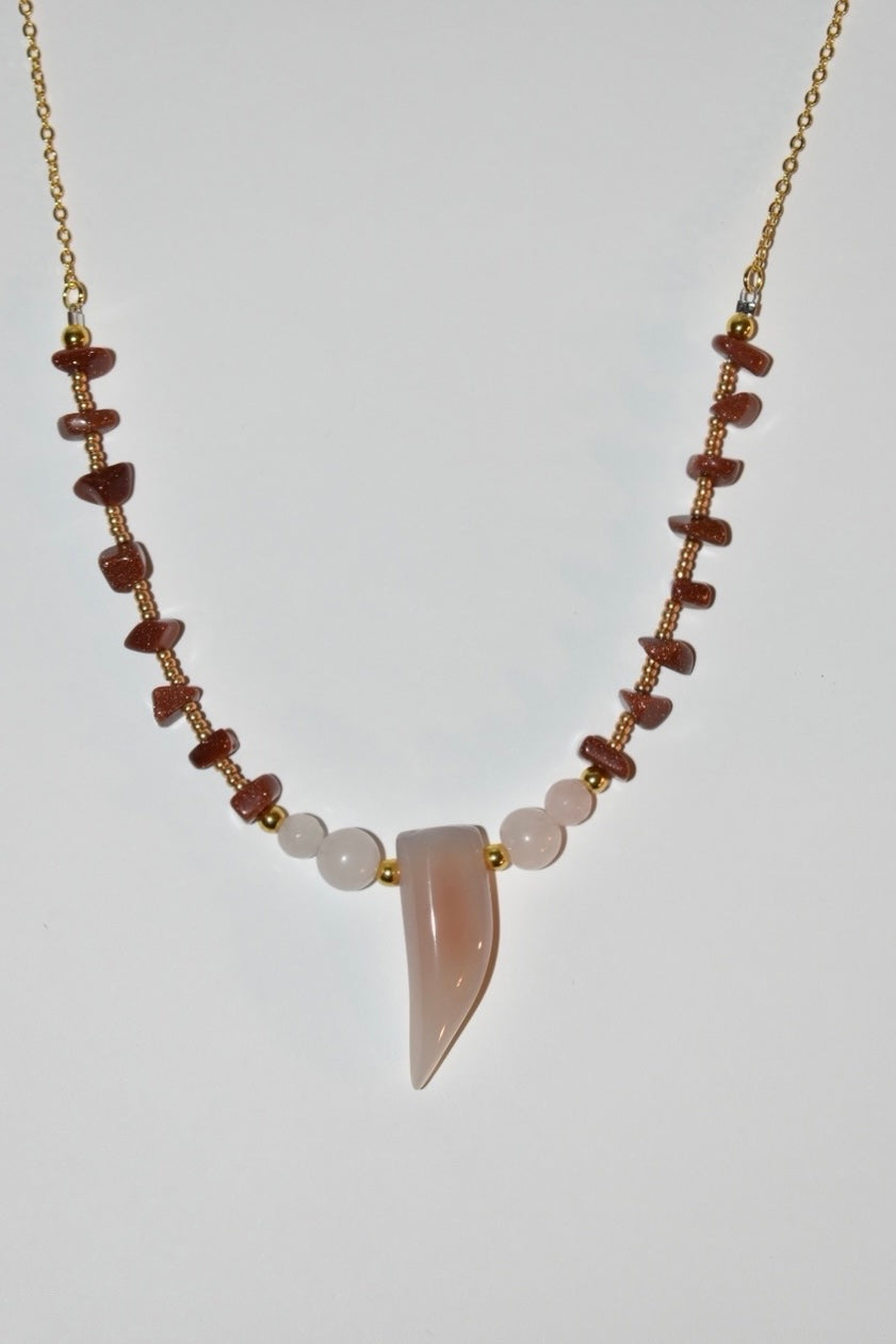 Sunstone & Carnelian, Crystal Necklace 01