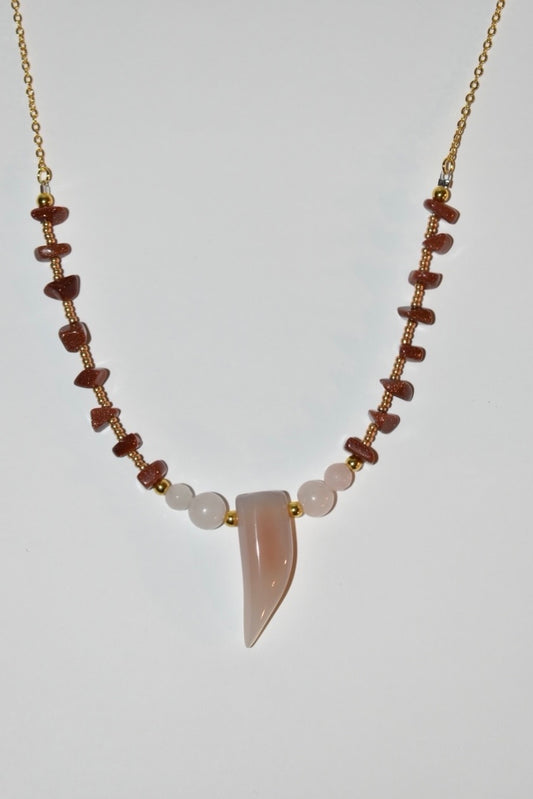 Sunstone & Carnelian, Crystal Necklace 01
