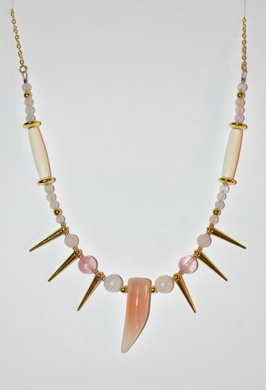Sunstone & Carnelian, Crystal Necklace 02