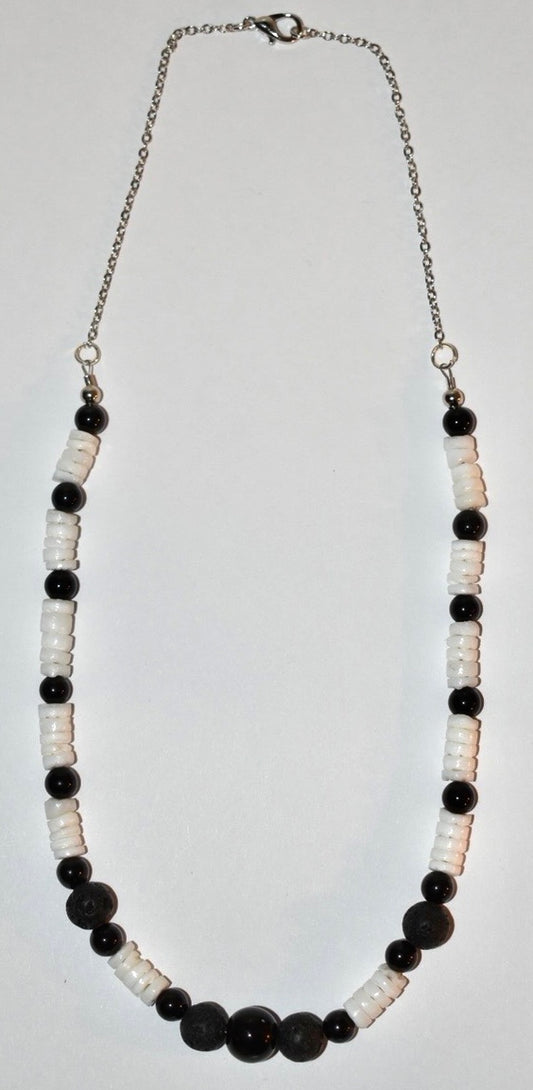 Onyx, Stone , Hishi  shell Crystal Necklace