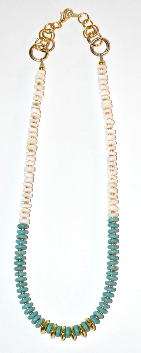 Turquoise crystal necklace 01