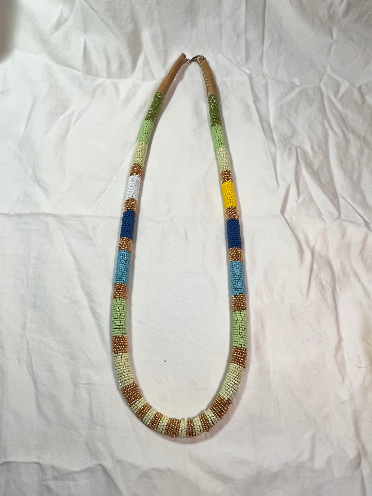Beaded Rope Necklace, Wrapped Large rope