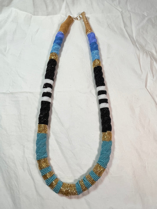 Beaded Rope Necklace Wrapped XL Rope