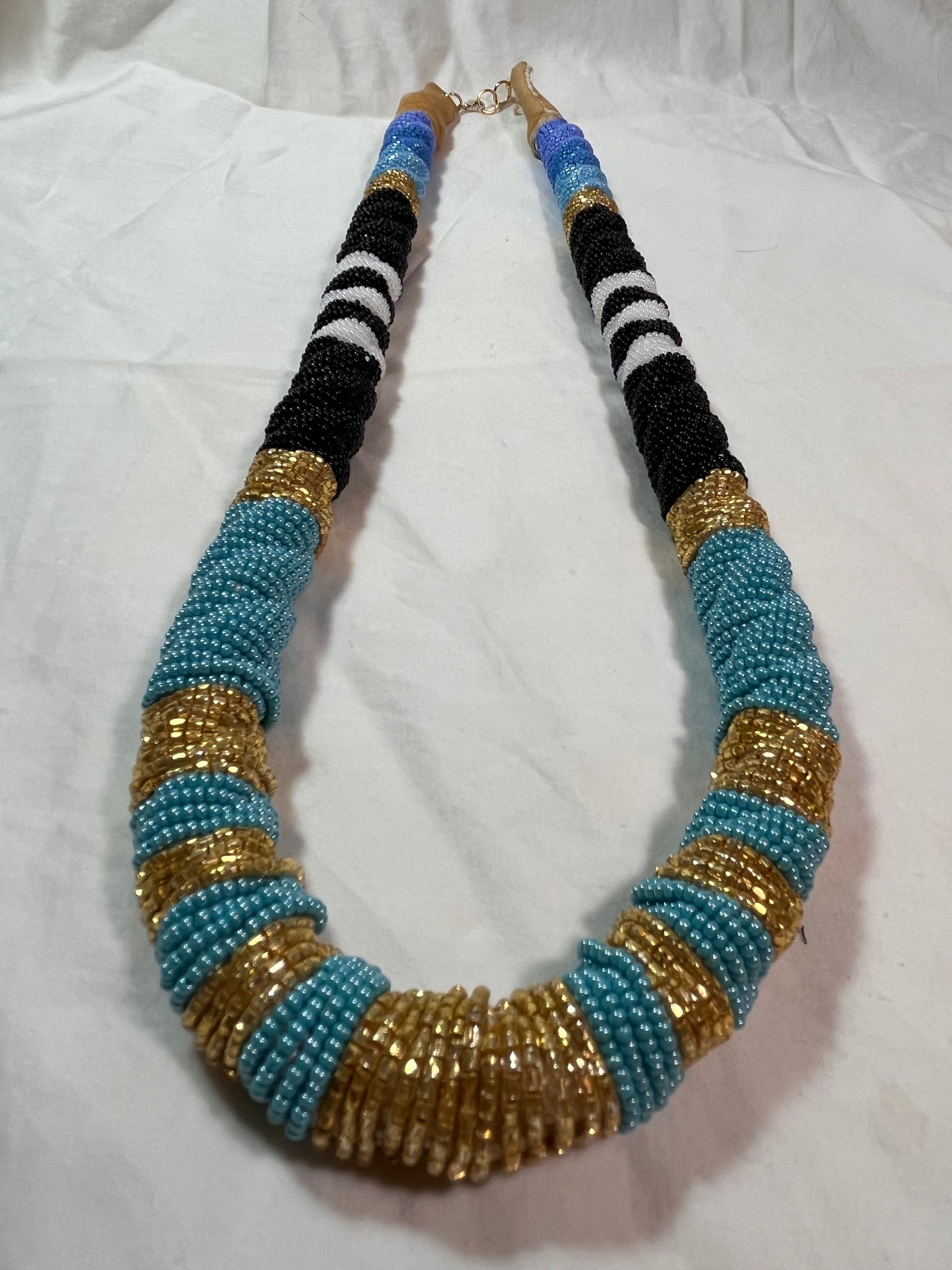 Beaded Rope Necklace Wrapped XL Rope