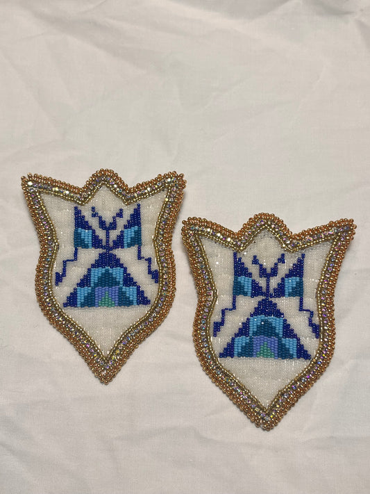 Teepee Village Collection 2024, Lakota Beadwork, Blue 04