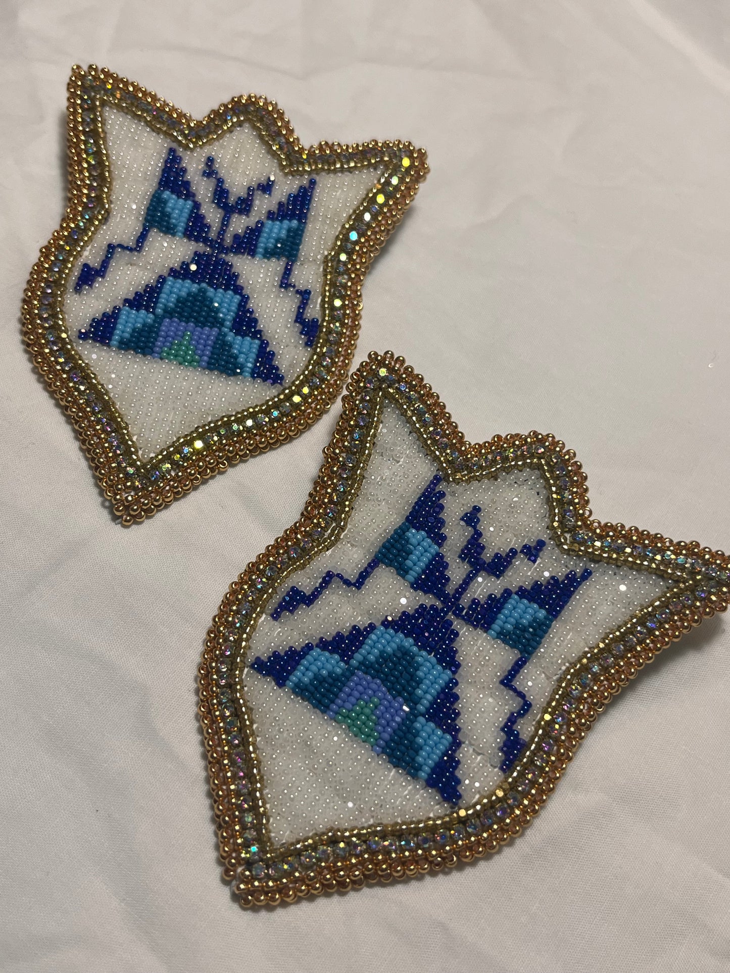 Teepee Village Collection 2024, Lakota Beadwork, Blue 04